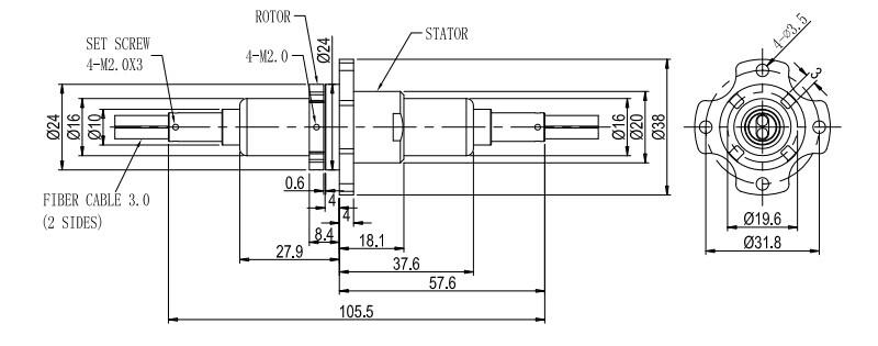 Two channel fiber optic rotary joint